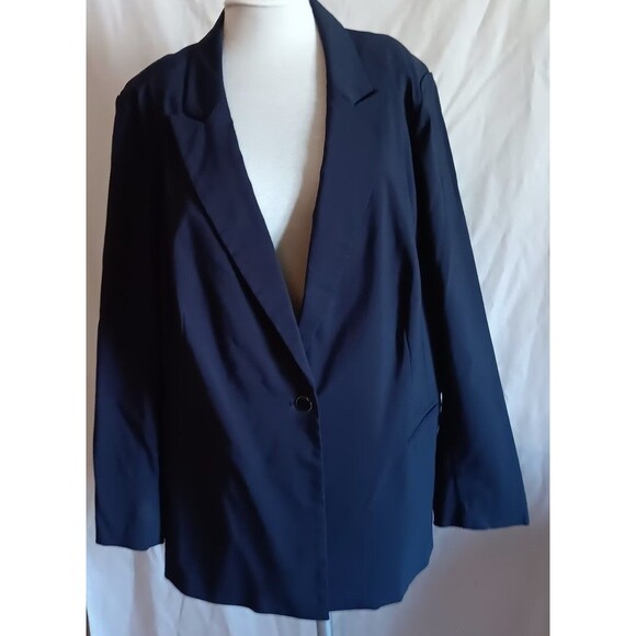 Lane Bryant Blazer 28 Navy Blue Classic Single Button New w/Tags - Picture 1 of 6